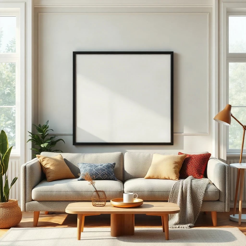 Wall Art Living Room Mockup Lifestyle