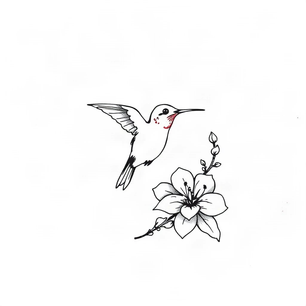 Fine Line Hummingbird Tattoo