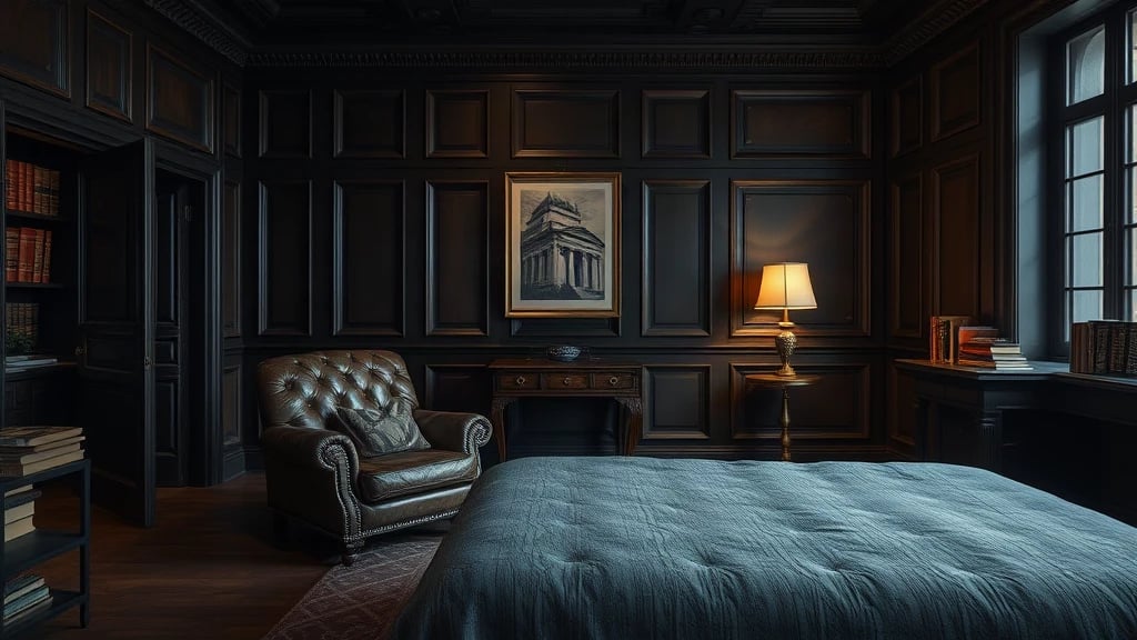 Dark Academia Guest Room