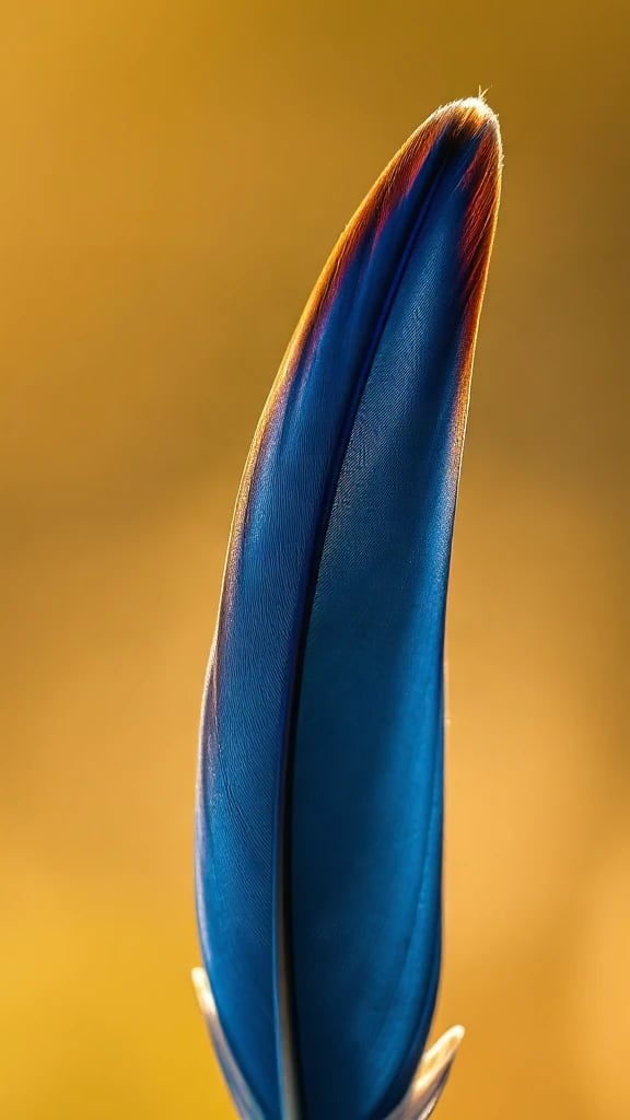 Bird Feather Barbs Macro Golden