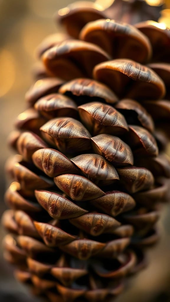 Pine Cone Scales Macro Golden