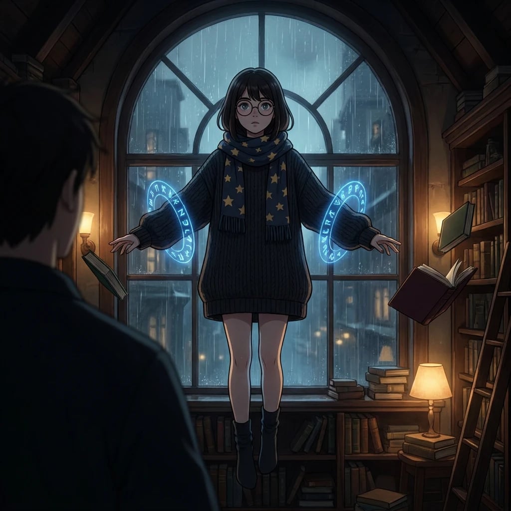 Rainy Evening Reading Loft Sorceress
