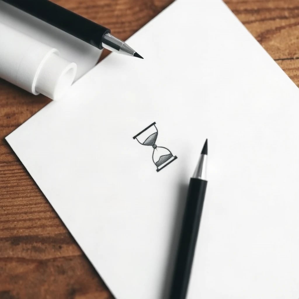 Minimalist Hourglass Tattoo