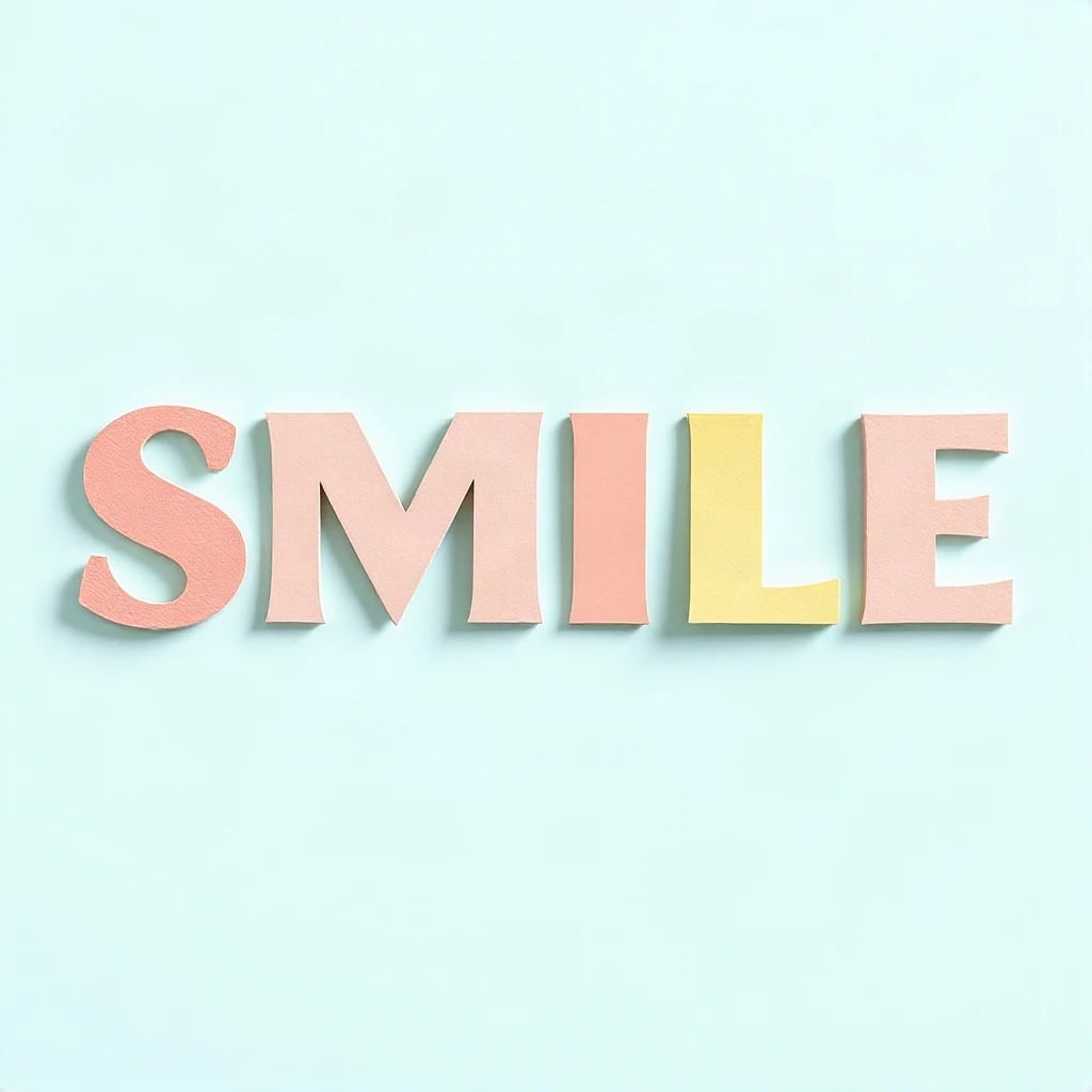 Paper Cut Smile Typography