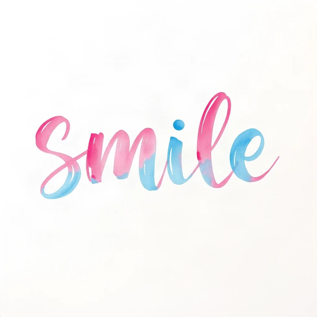 Watercolor Lettering Smile Typography