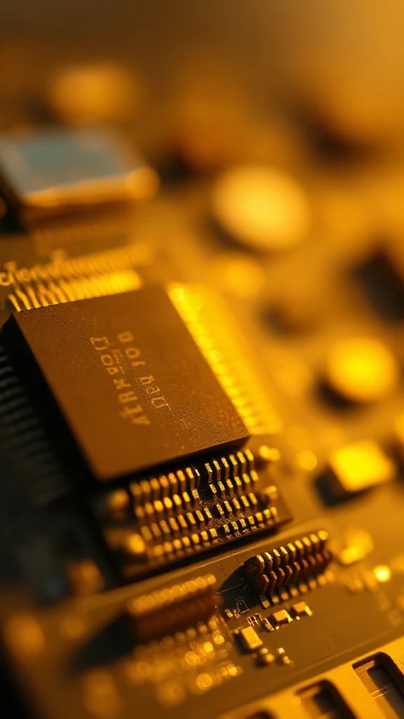 Circuit Chip Macro Golden