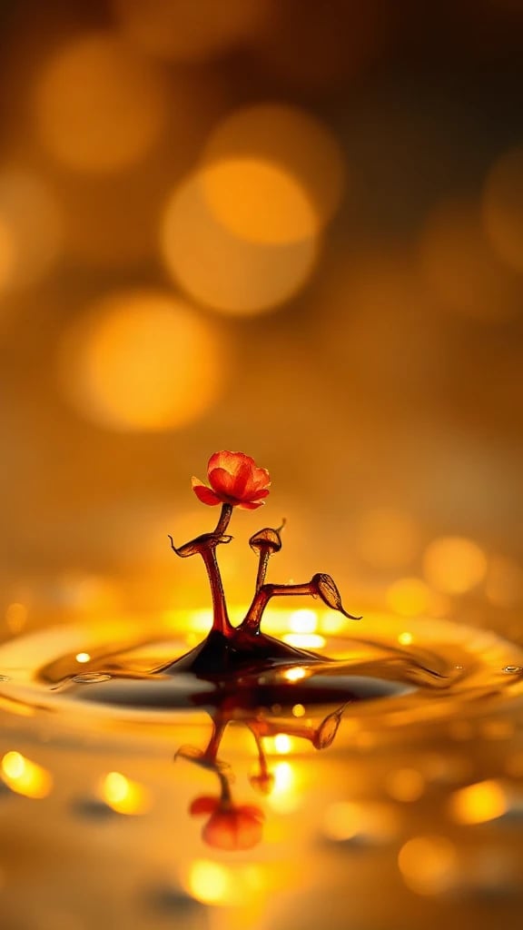 Ink In Water Macro Golden