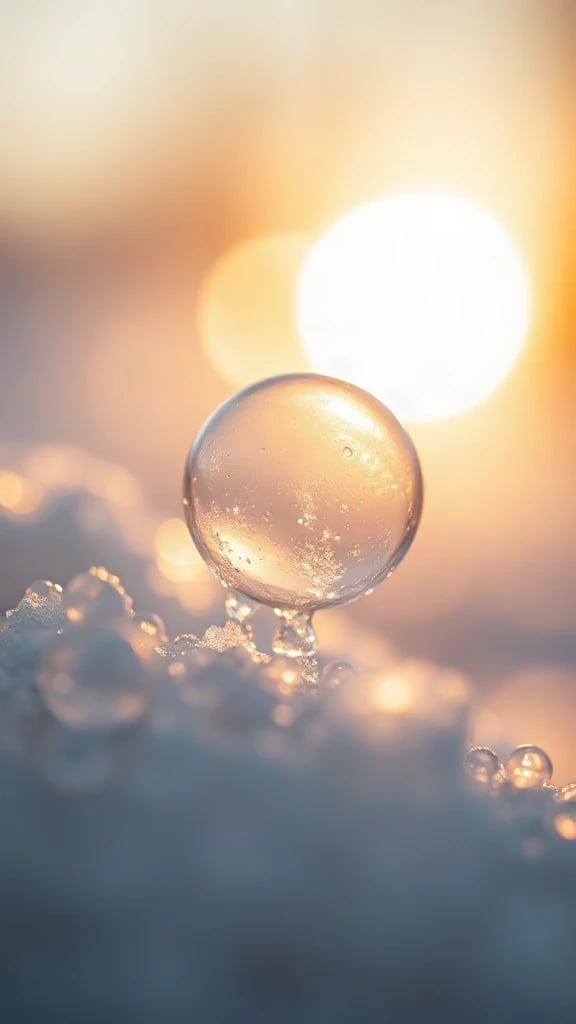 Ice Bubbles Macro Golden