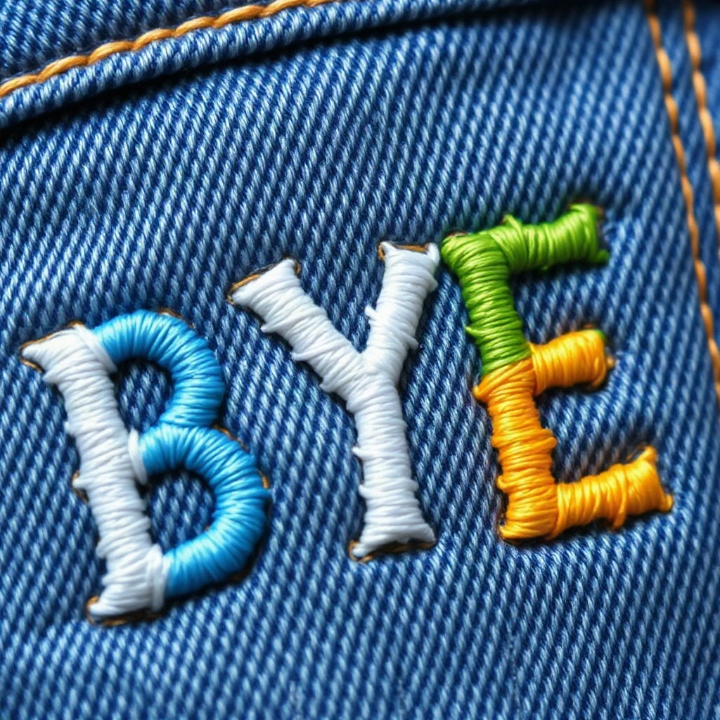 Embroidered Patch Bye Typography