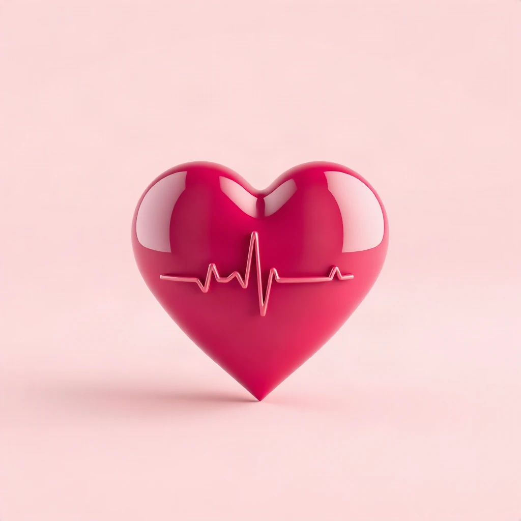3D Glossy Heart Pulse Logo