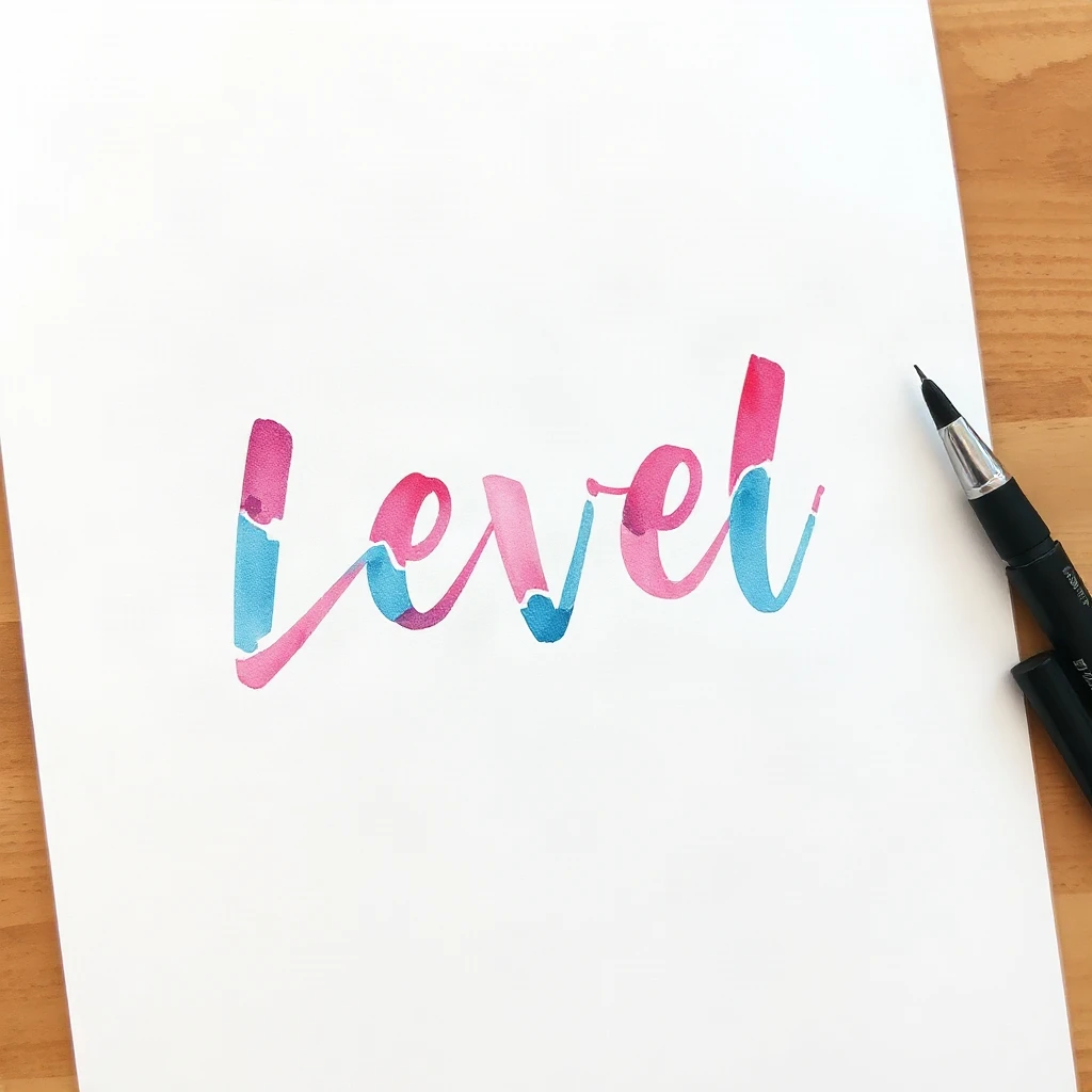 Watercolor Lettering Level Typography