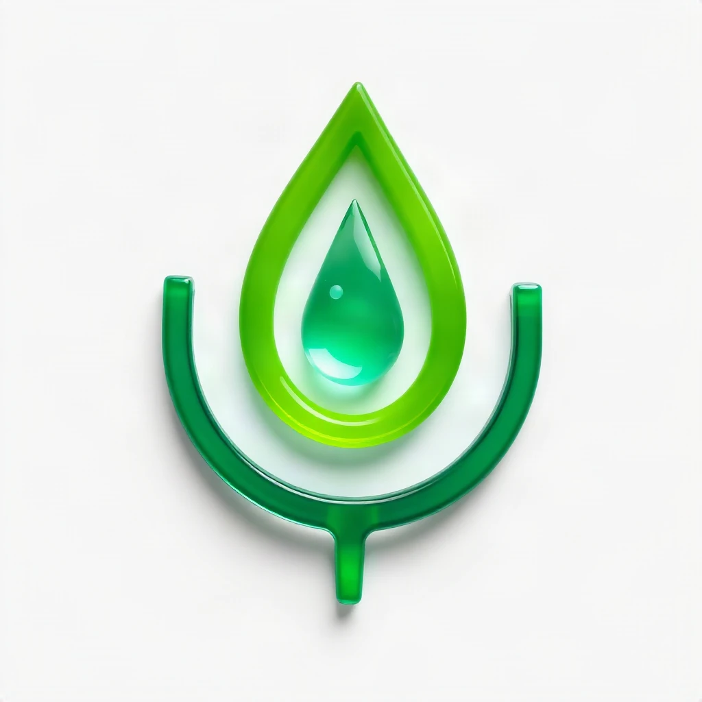 3D Glossy Leaf Drop Logo