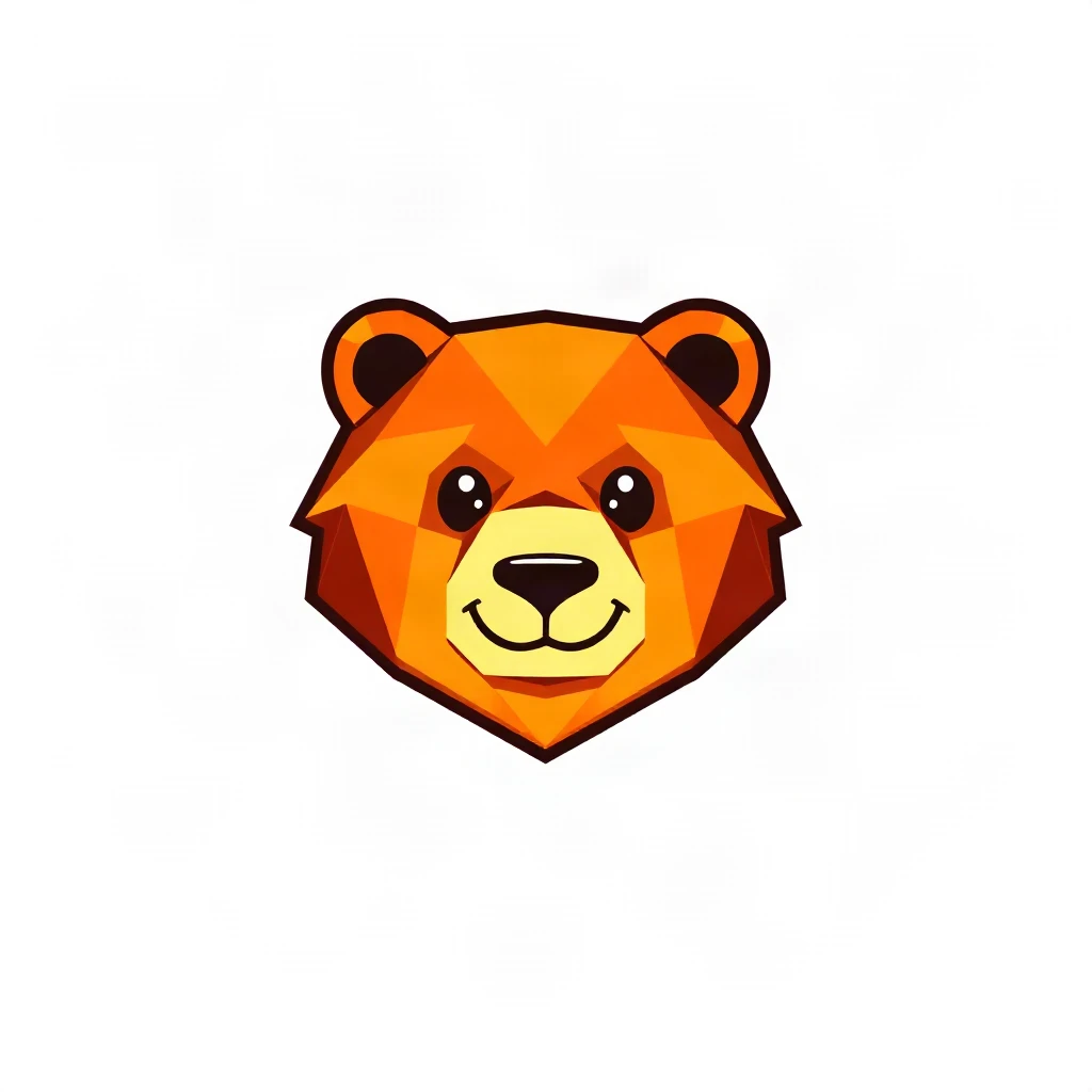 Geometric Low Poly Bear Head Logo