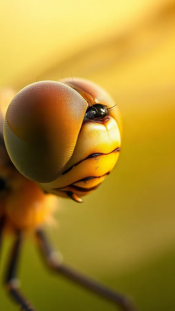 Dragonfly Eyes Macro Golden