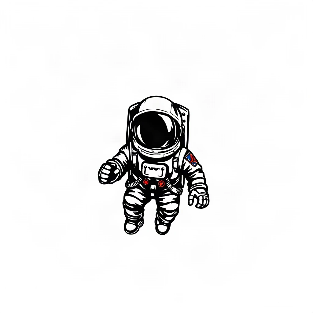 Blackwork Astronaut Tattoo