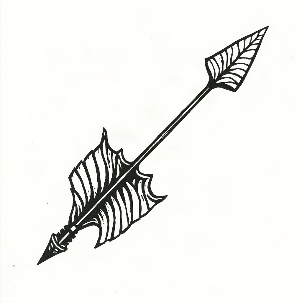 Blackwork Arrow Tattoo