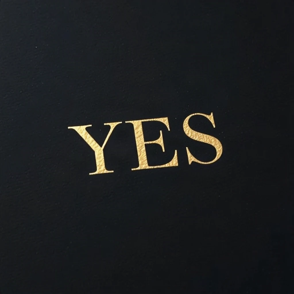 Gold Foil Yes Typography