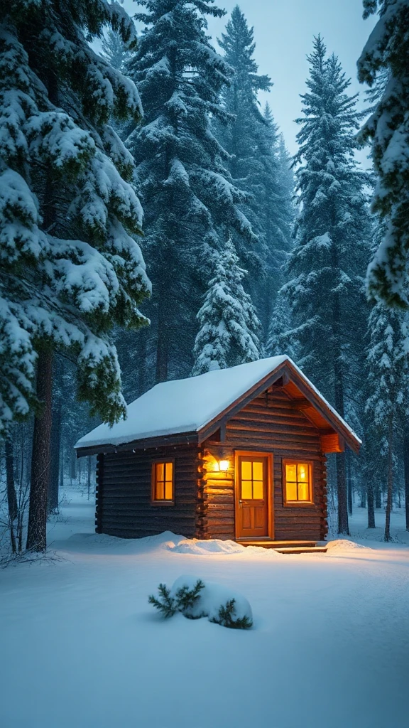 Winter Cabin Snowfall