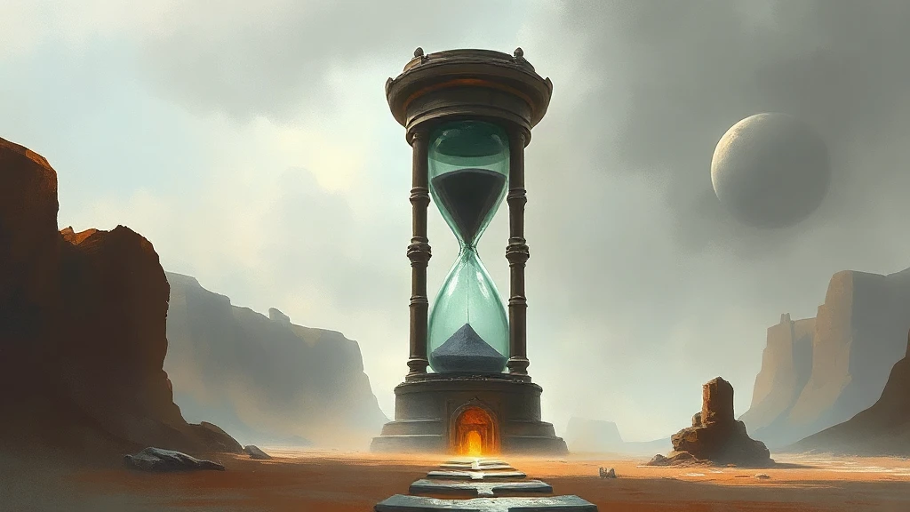 Giant Hourglass Tower In A Painterly Sketch