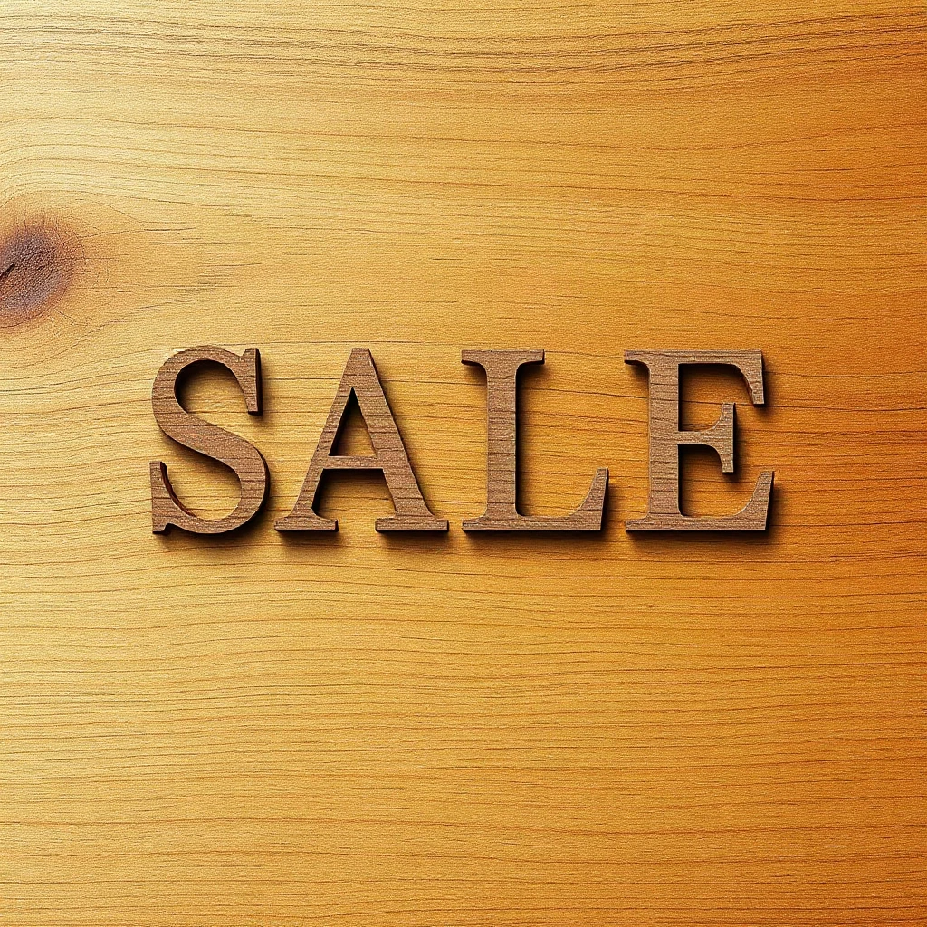 Wooden Carved Sale Typography