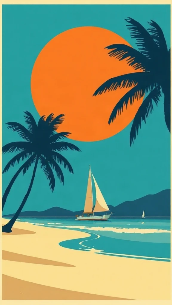 Travel Poster Tropical Beach