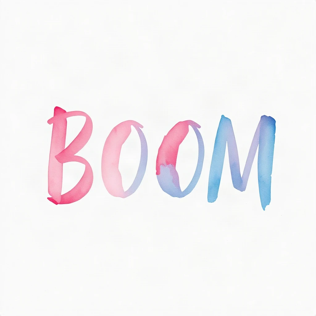 Watercolor Lettering Boom Typography