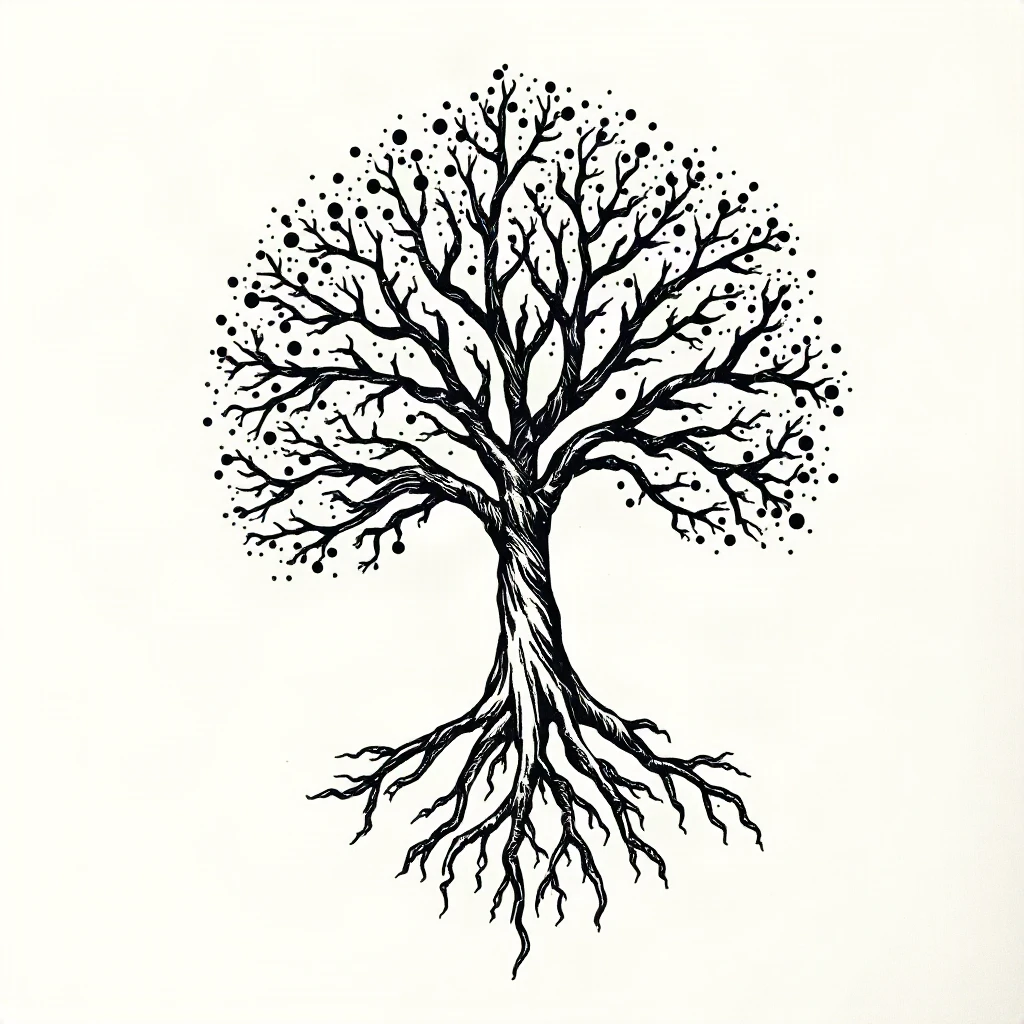 Dotwork Tree Of Life Tattoo