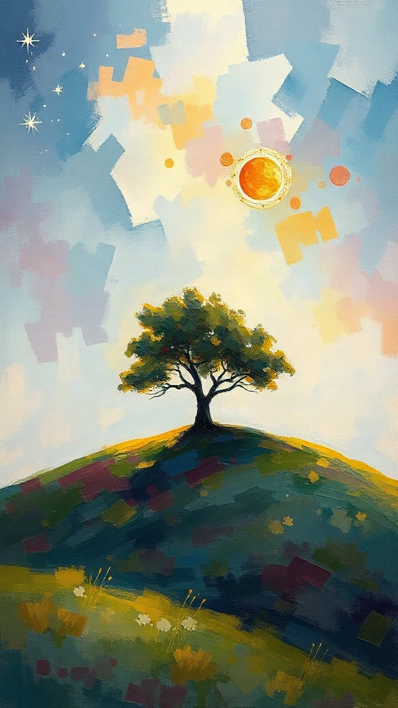 Lone Tree On A Impressionist