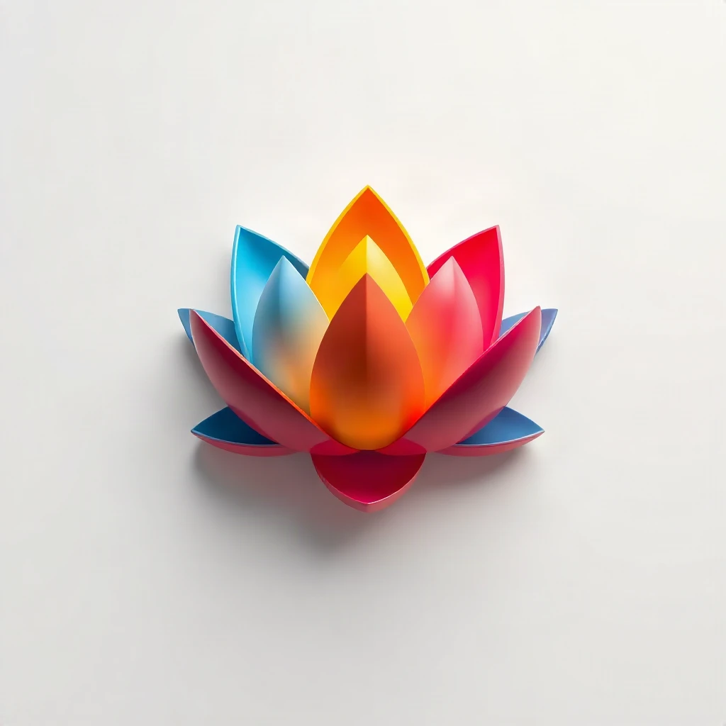 3D Glossy Lotus Logo
