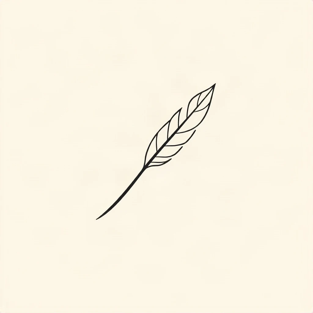Line Art Feather Pen Logo