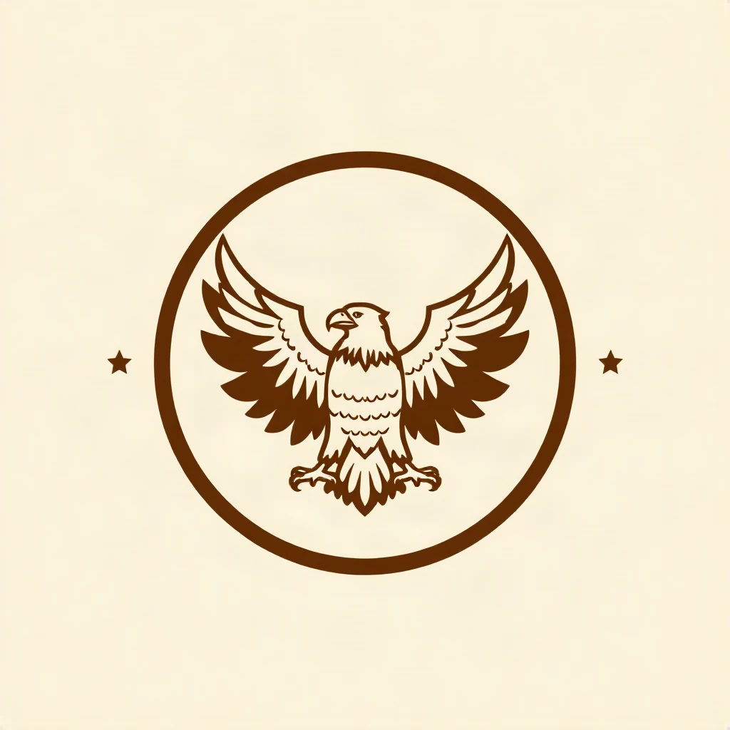 Retro Emblem Eagle Wings Logo