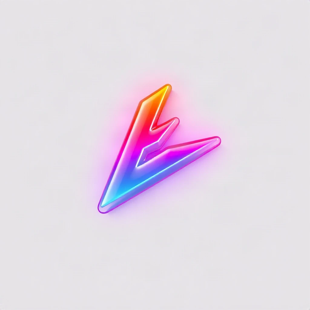 3D Glossy Lightning Bolt Logo
