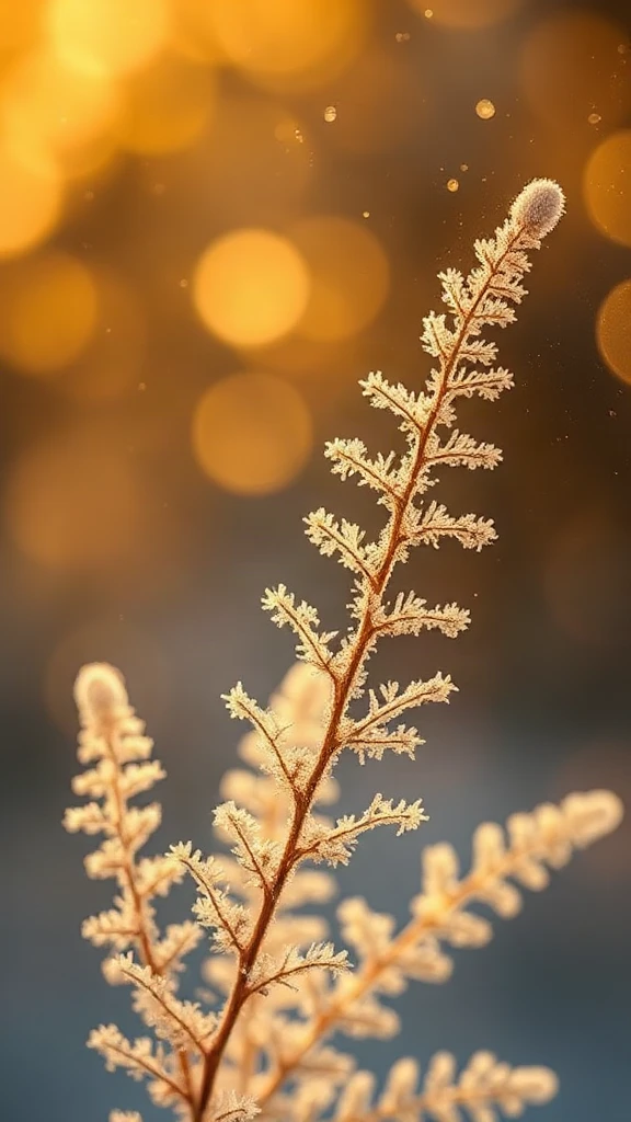 Frost Fern Macro Golden