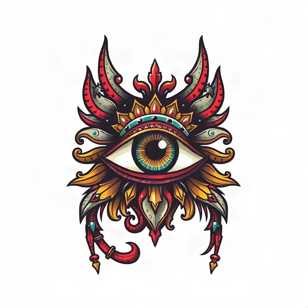 Neo Traditional Eye Tattoo