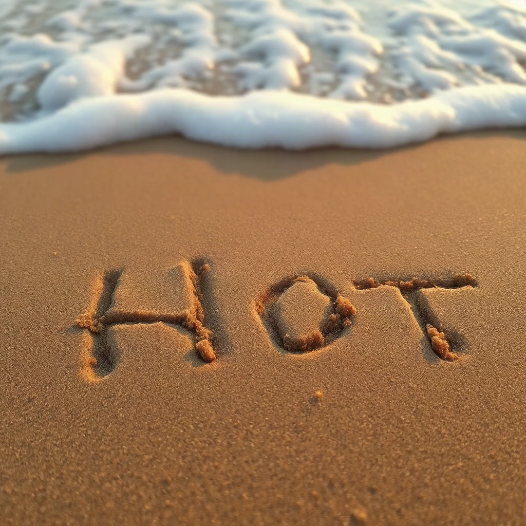 Sand Writing Hot Typography