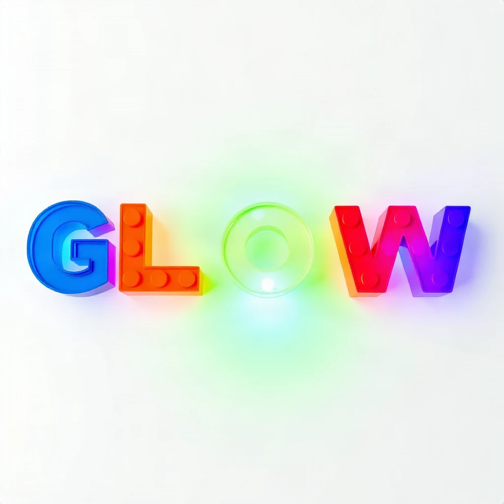 Lego Bricks Glow Typography