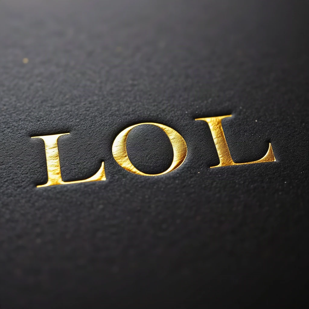 Gold Foil Lol Typography