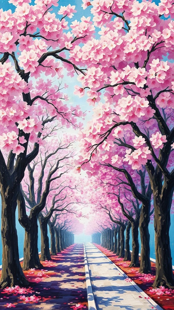 Cherry Blossom Avenue Acrylic Palette Knife