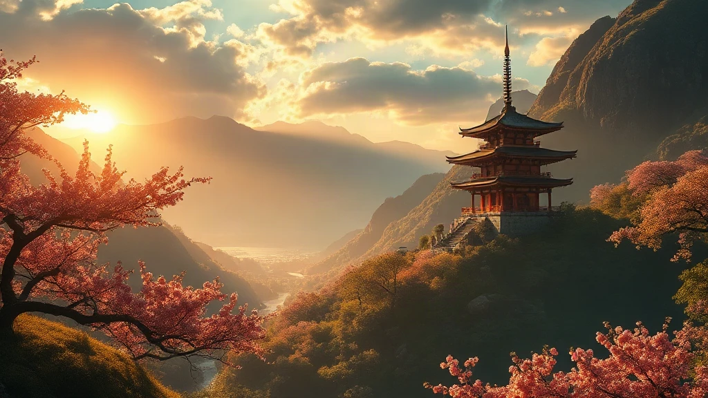 Hidden Valley With A Pagoda Matte Painting