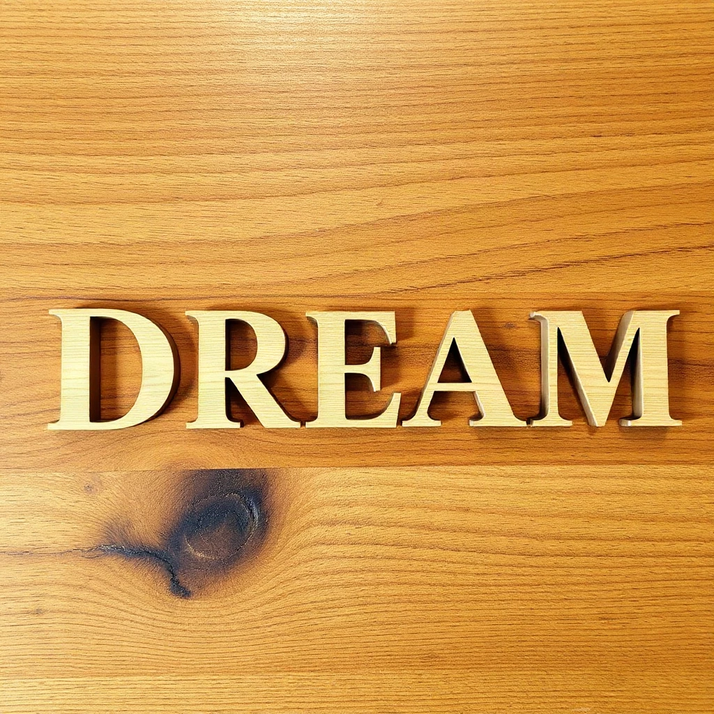 Wooden Carved Dream Typography