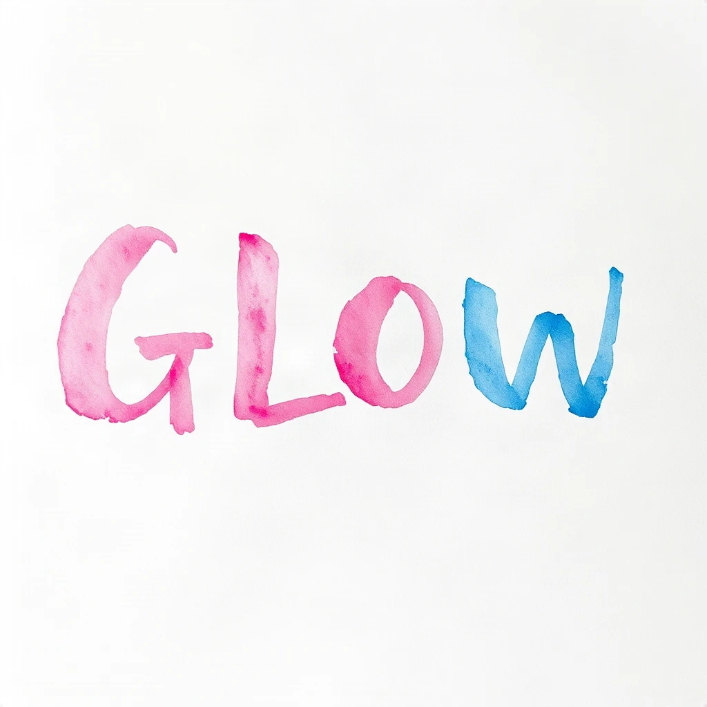 Watercolor Lettering Glow Typography