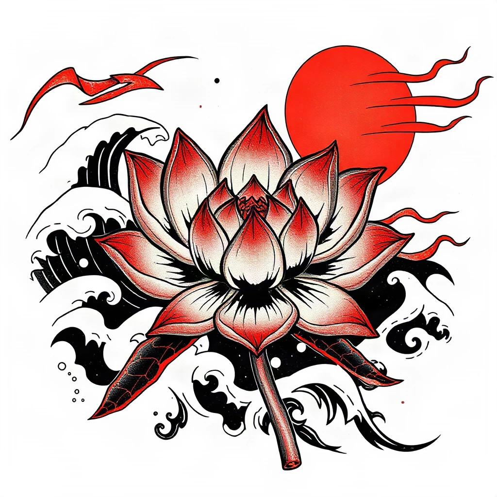 Japanese Irezumi Lotus Tattoo