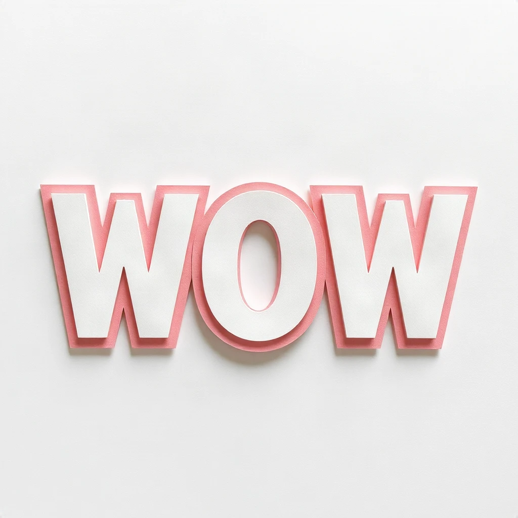 Paper Cut Wow Typography