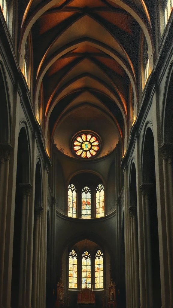 Cathedral Interior With Stained Renaissance