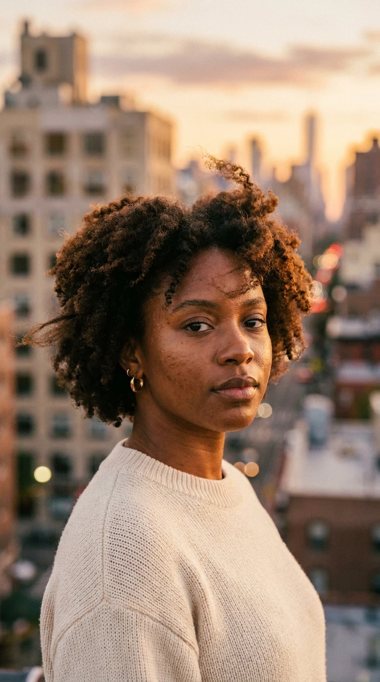 Golden Hour Rooftop Portrait
