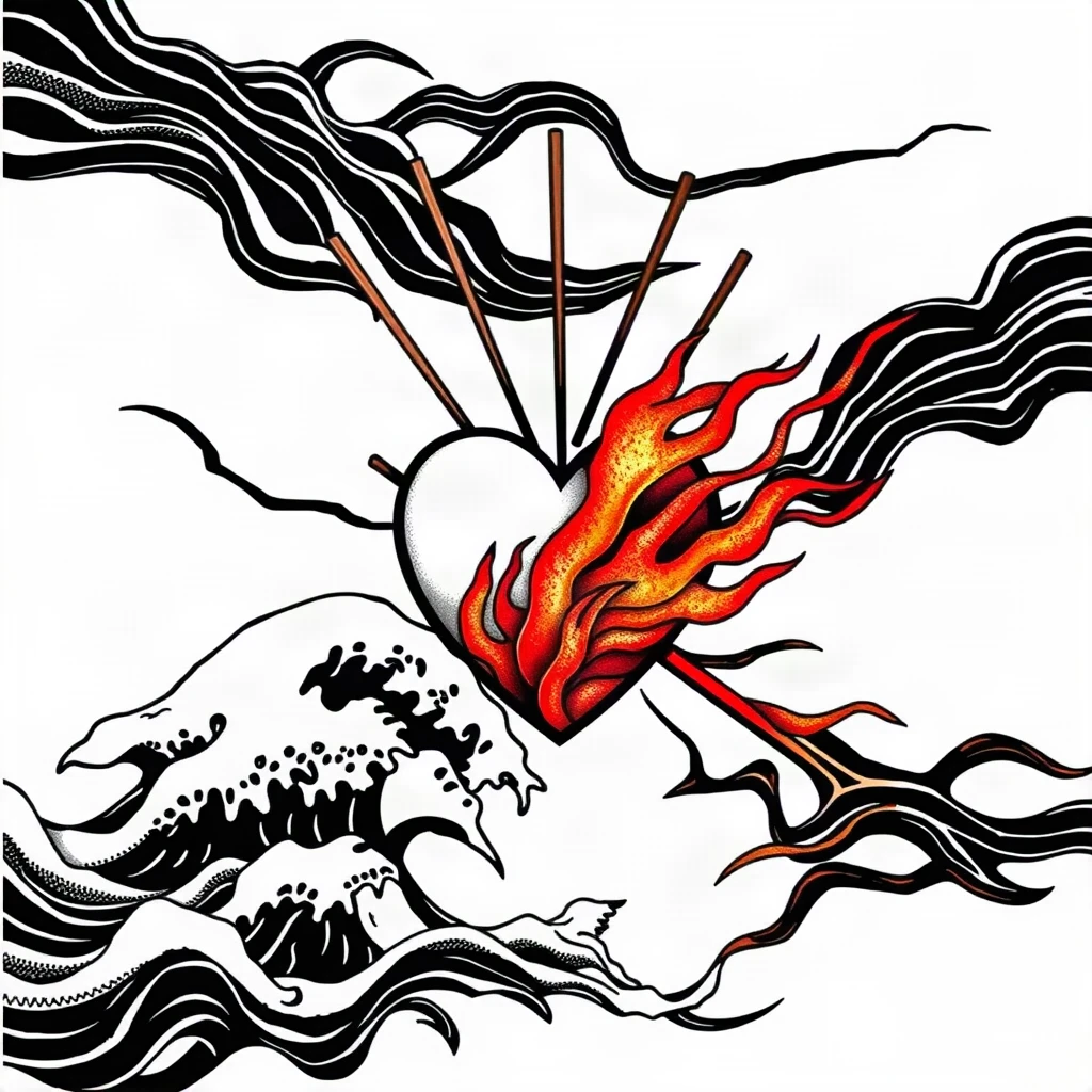 Japanese Irezumi Sacred Heart Tattoo