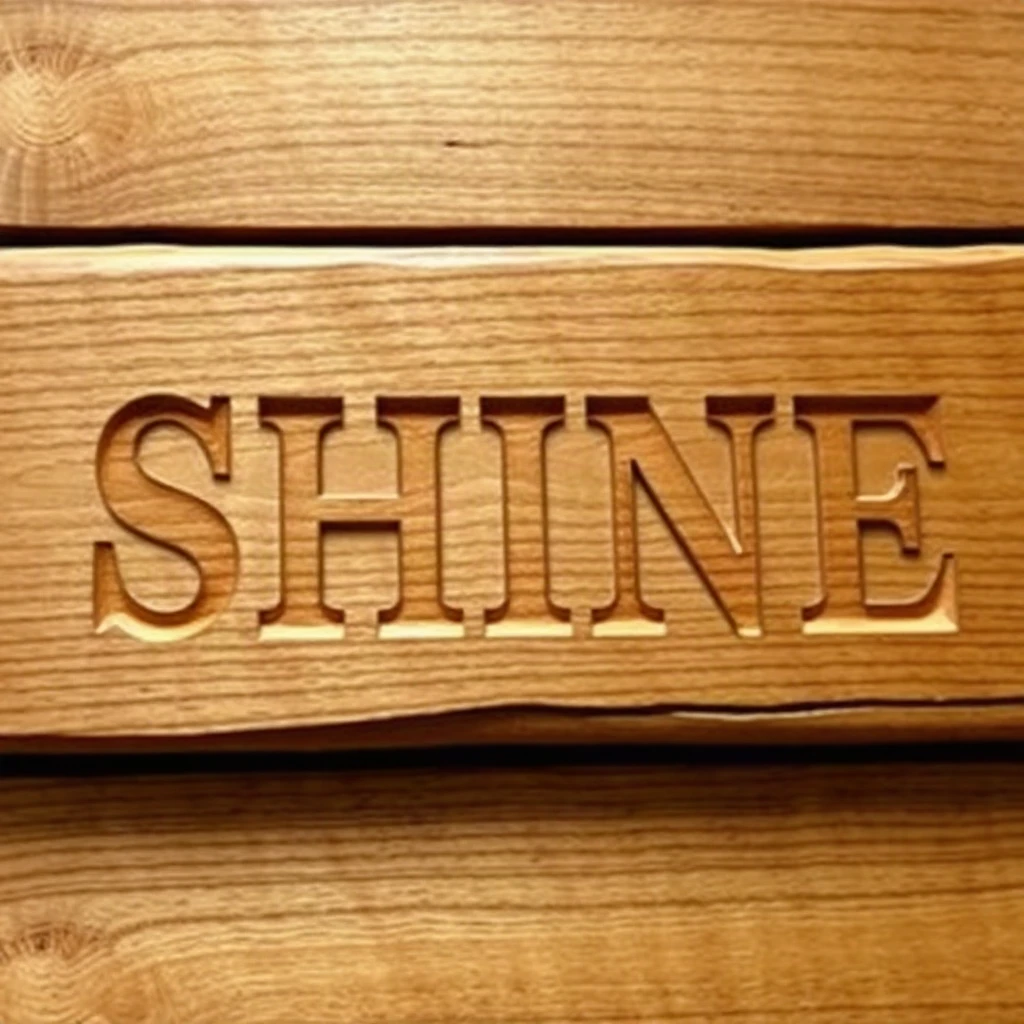 Wooden Carved Shine Typography