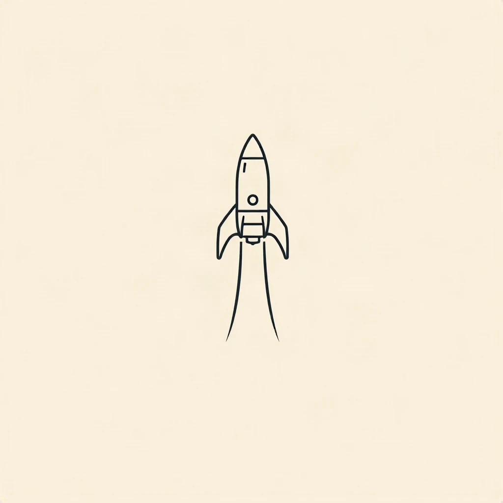 Line Art Rocket Logo