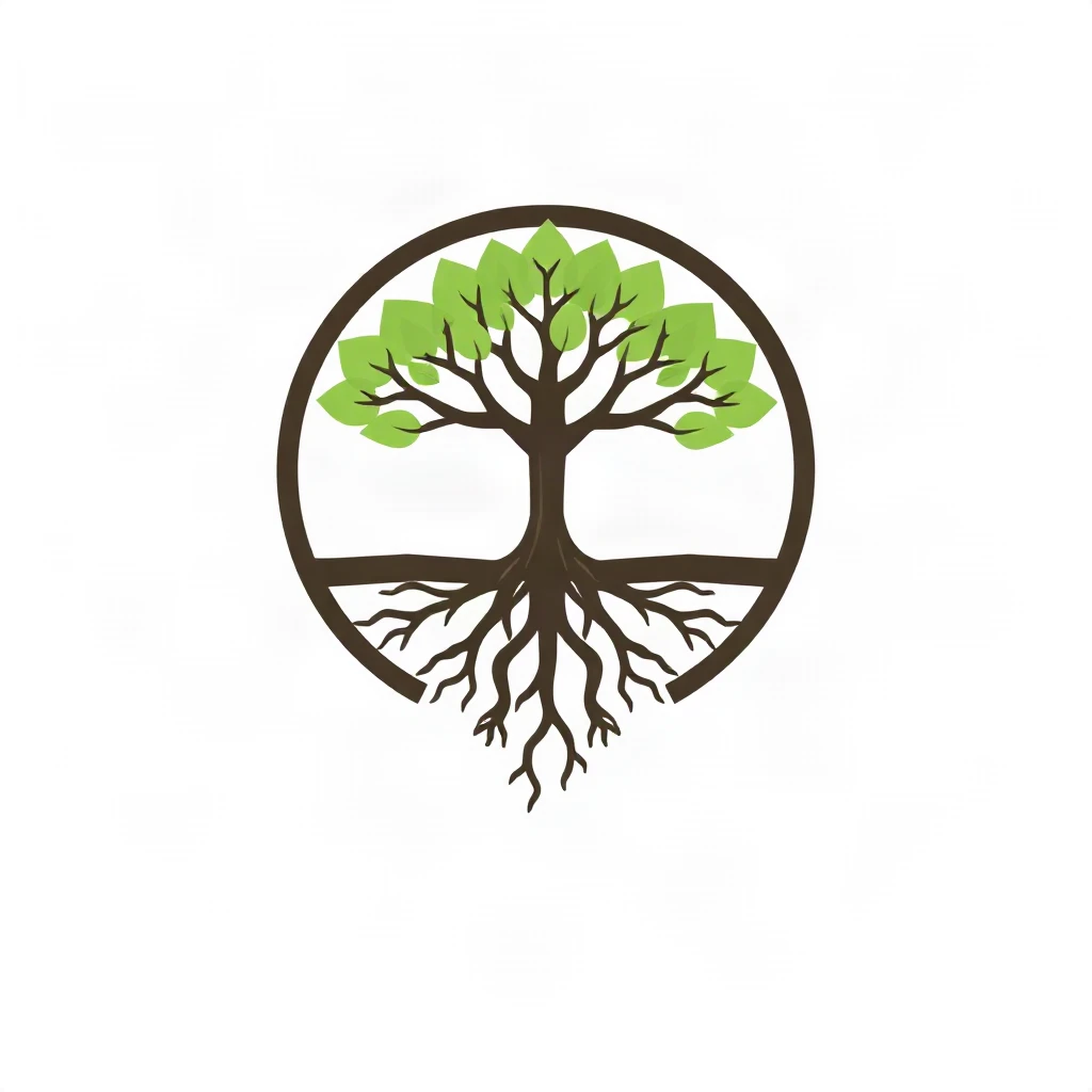 Flat Minimal Tree Circle Logo