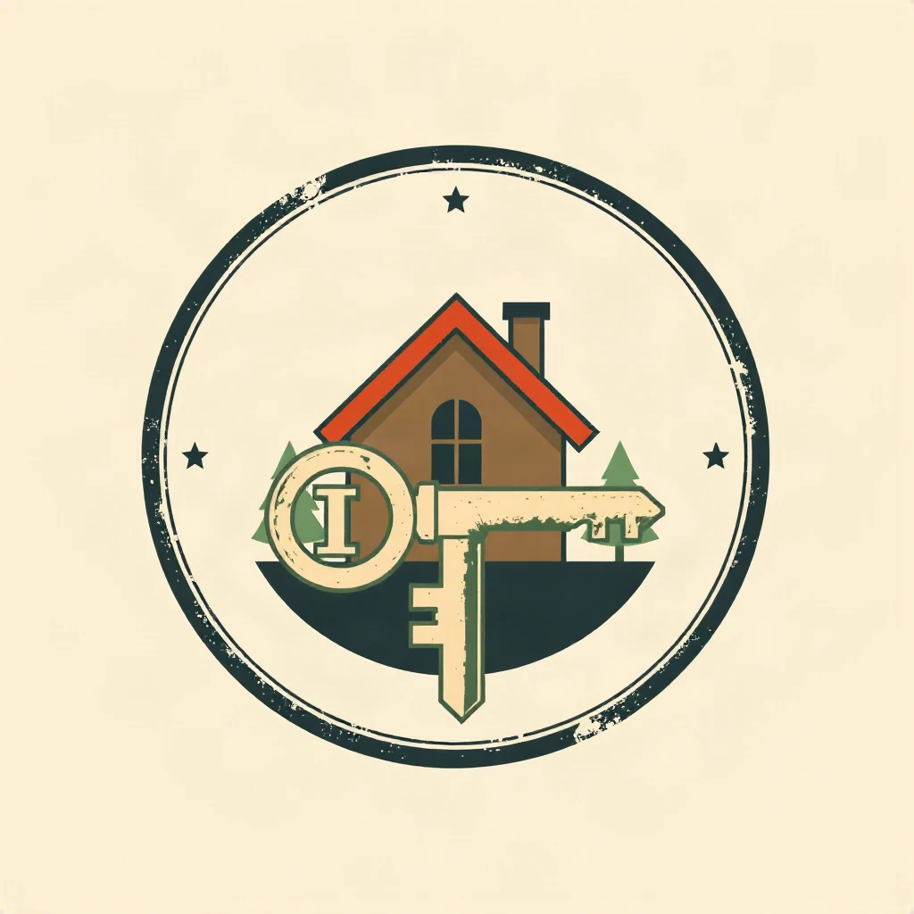 Vintage Badge House Key Logo